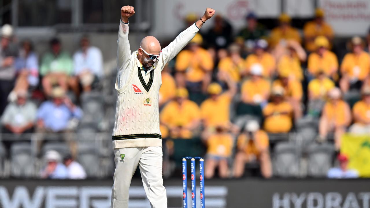 Nathan Lyon of Australia. Photo by Kai Schwoerer/Getty Images