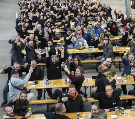 Punters take part in competitions at the Great Australasian SpecTAPular Festival.
