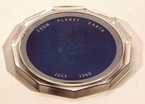 The silicon disc containing messages of goodwill from world leaders