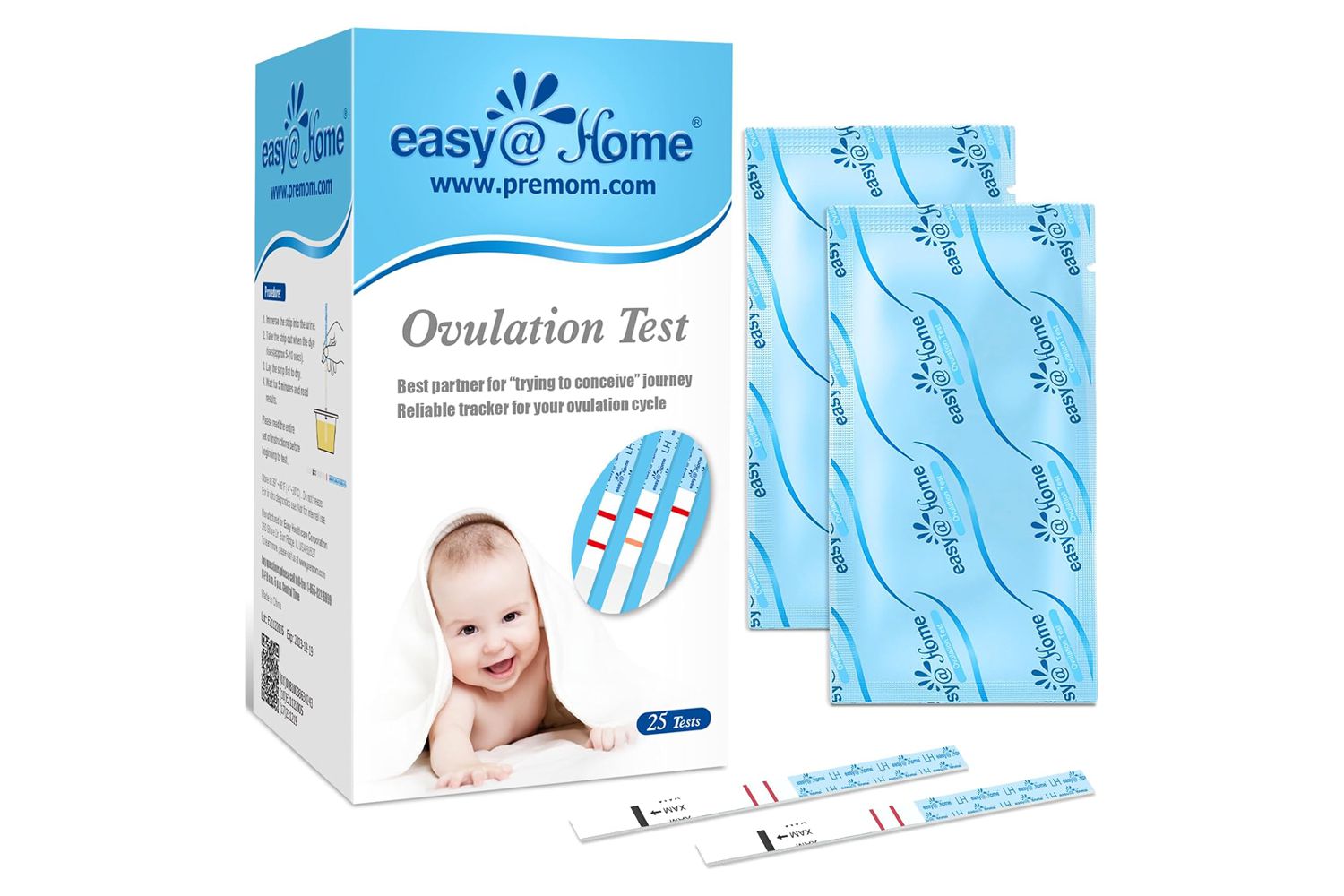 Amazon Premom Easy@Home Ovulation Test Strips and Pregnancy Test Strips Combo Kit