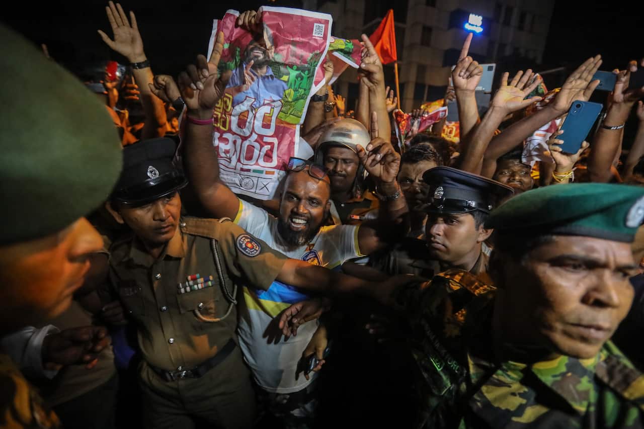 Crowds jubilant after Sri Lanka election win by Anura Kumara Dissanayake