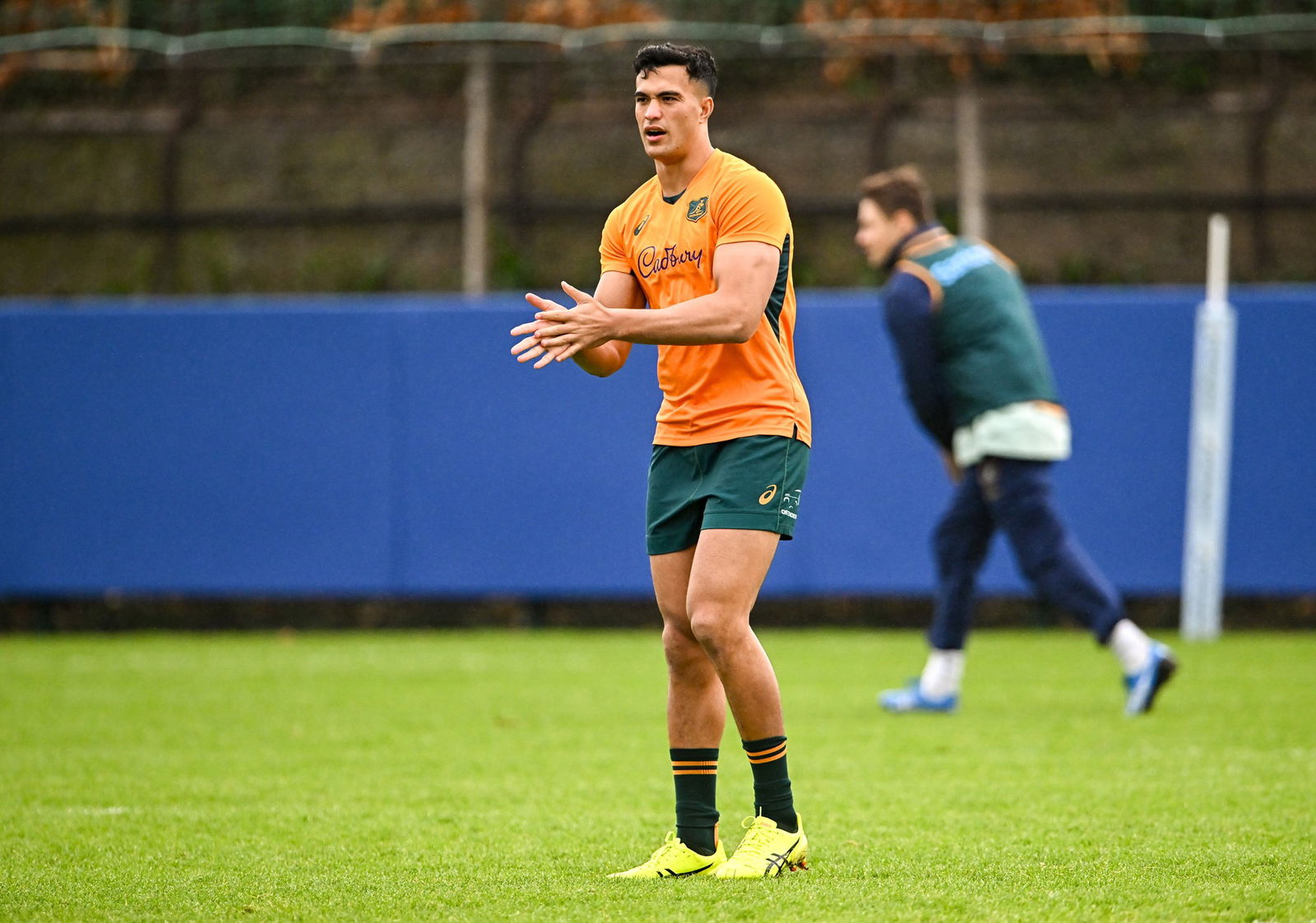 Joseph-Aukuso Suaalii at a Wallabies training session.