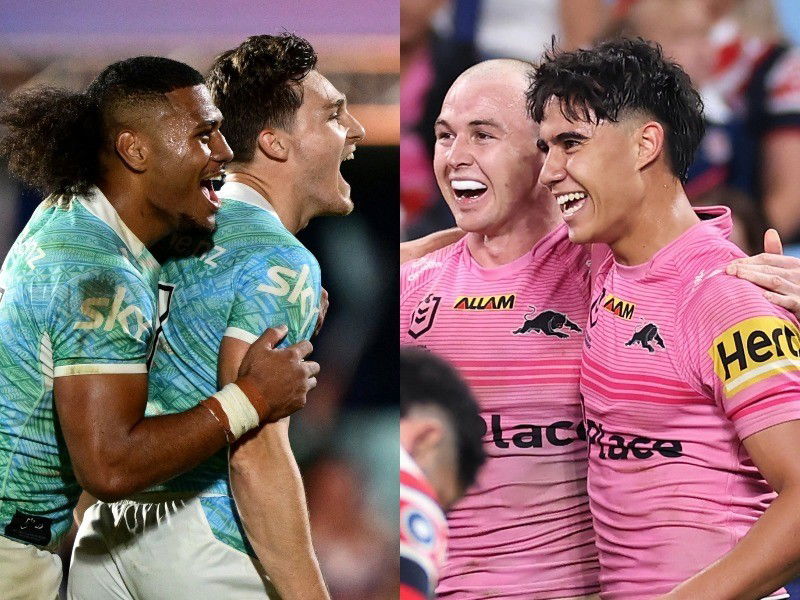 Composite image of Leka Halasima and Luke Metcalf, and Dylan Edwards and Blaize Talagi.