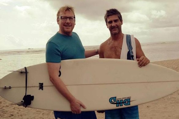 Timothy Clark and Rick Olarenshaw at Serangan Beach.