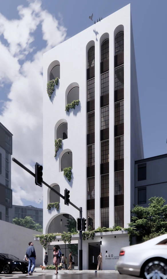 An artist impression of the new building, dubbed ‘Atrium’ by developer Karam. 