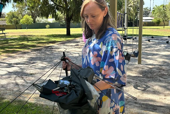 Michael Day’s daughter shows his belongings after he was struck by lightning in Perth’s north.