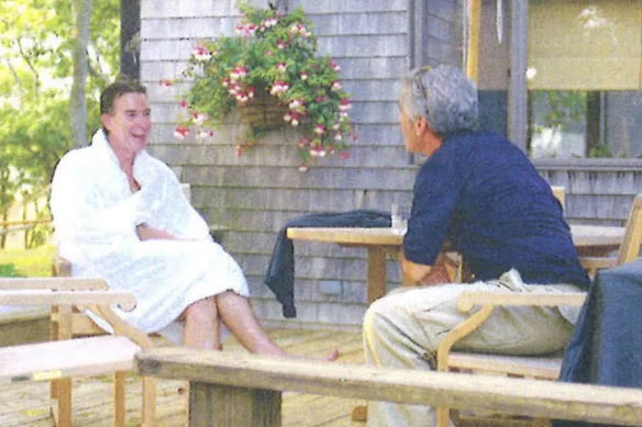 Mandelson (left) and Jeffrey Epstein pictured together in an undated image released by the US Congress.