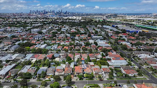 An aerial view of Yarraville.