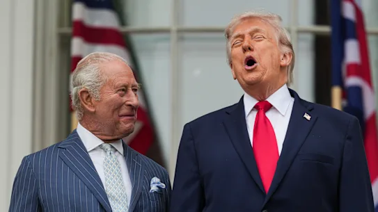 The King with US President Donald Trump on Tuesday.