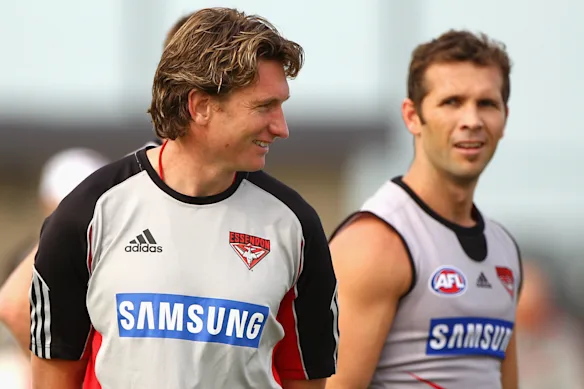 Hird and McVeigh at Essendon in 2010.