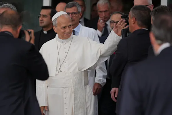 Pope Leo leaves hospital followed by surgeon Stefano Margheritora.