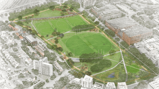 The City of Sydney council released its vision to transform the site with sporting fields, picnic areas and parkland.