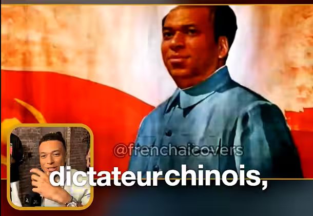 A meme showing a black footballer's face imposed on a  picture of Mao Zedong